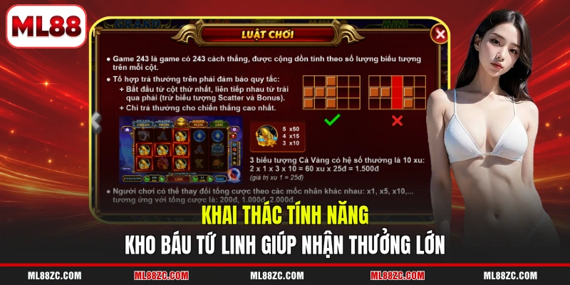 Khai thác tính năng Kho Báu Tứ Linh giúp nhận thưởng lớn
